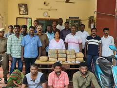 ஆந்திராவில் இருந்து கடத்தி வரப்பட்ட 44 கிலோ கஞ்சா பறிமுதல் - கரூரில் 6 பேர் கைது