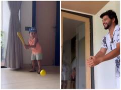 बेटे रियो के साथ घर पर क्रिकेट खेलते नजर आए सुरेश रैना, पिता की तरह लगाए शॉट