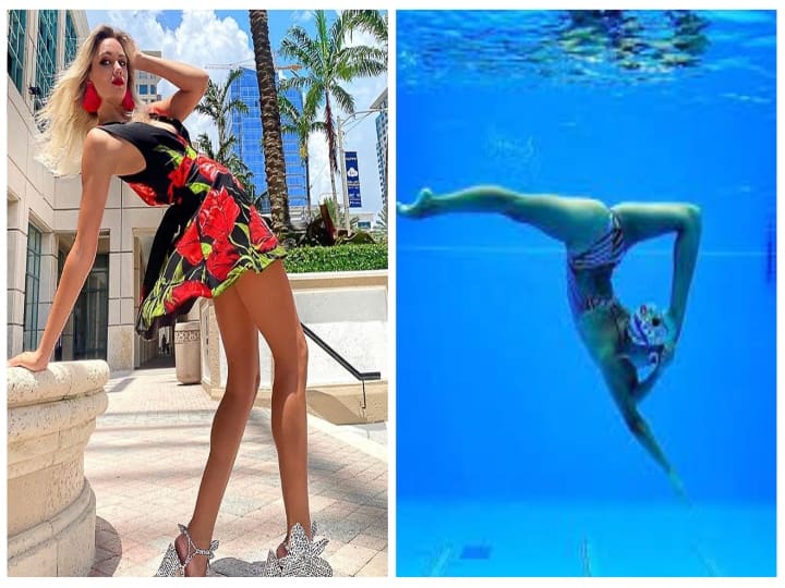 Viral video of kristina makushenko walking upside down inside swimming pool leaves netizens stunned Viral video : தண்ணீருக்கு அடியில தலைகீழா 