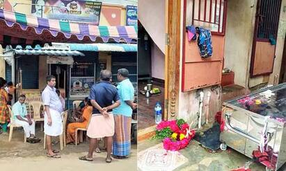 The police arrested the son who stabbed his father to death திருச்சி : மயங்கி விழுந்ததாக நாடகம் : தந்தையை கத்தியால் குத்திக்கொன்ற மகன் கைது..