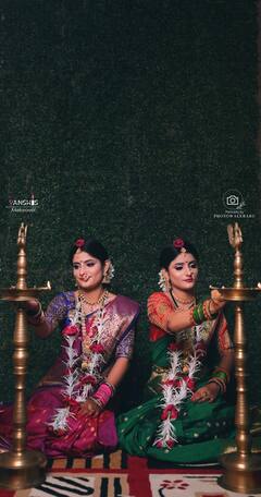 अमरावती : जुळ्या बहिणींनी गौरीचं मनमोहित करणारं साकारलं रूप