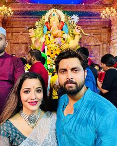 पति के साथ लागबाग के राजा के दर्शन करने पहुंचीं Monalisa, कहा- सब कुछ अच्‍छा होने वाला है