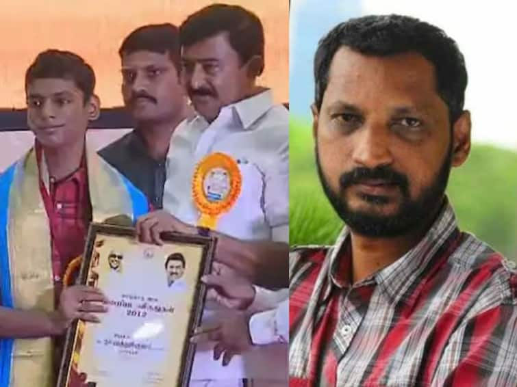 tamilnadu film state awards na muthukumar son adhavan gets the awards ஆனந்த யாழை மீட்டிச் சென்ற நா.முத்துக்குமார்... சிறந்த பாடலாசிரியர் விருதைப் பெற்று கொண்ட மகன் ஆதவன்