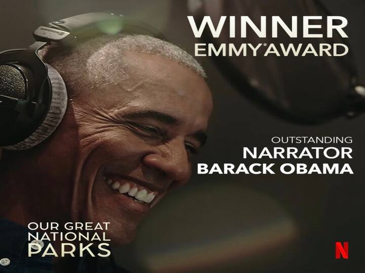 Barack Obama wins Emmy for Netflix documentary narration Barack Obama  : Emmy விருதை பெற்றார் ஒபாமா ! EGOT நிலைக்கு இன்னும் இரண்டு விருதுதான் மிச்சம் !