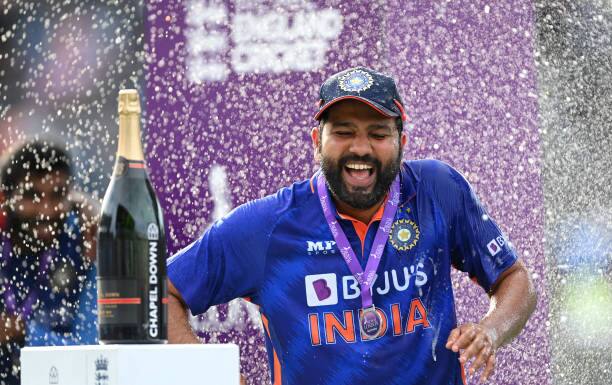Rohit Sharma had scored 3520 runs in 134 matches with 27 fifties and 4 centuries in T20Is before tonight's match against Pakistan. During this, his average was 32 with a strike rate of 139.84. Pic: Getty Images
