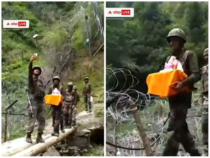 Indian Army soldiers passed with Bappa through dangerous mountain roads celebrated Ganeshotsav Ganeshotsav Viral Video: बॉर्डर पर सेना के जवानों ने मनाया गणेशोत्सव, खतरनाक पहाड़ी रास्तों से होकर बप्पा के साथ गुजरे