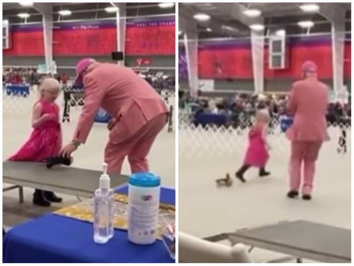 Girl with autism arrived at dog show with toy dog Heartwarming Viral Video social media Heartwarming Video: डॉग शो में खिलौने के साथ पहुंची ऑटिज्म पीड़ित एक बच्ची, भावुक कर देगा ये वीडियो
