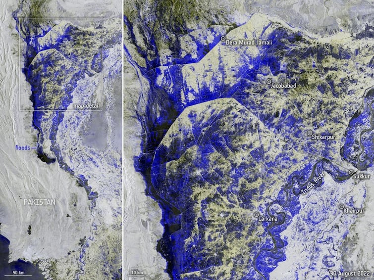 European Space Agency ESA NASA Release Satellite Images Of Devastating Floods In Pakistan See Photos ESA, NASA Release Satellite Images Of Devastating Floods In Pakistan. See PICS