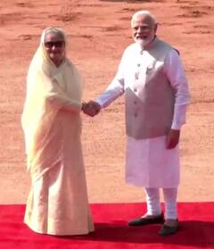 राष्ट्रपति भवन पहुंचीं शेख हसीना का पीएम मोदी ने किया भव्य स्वागत, तस्वीरों में दिखा दोनों देशों के बीच का रिश्ता