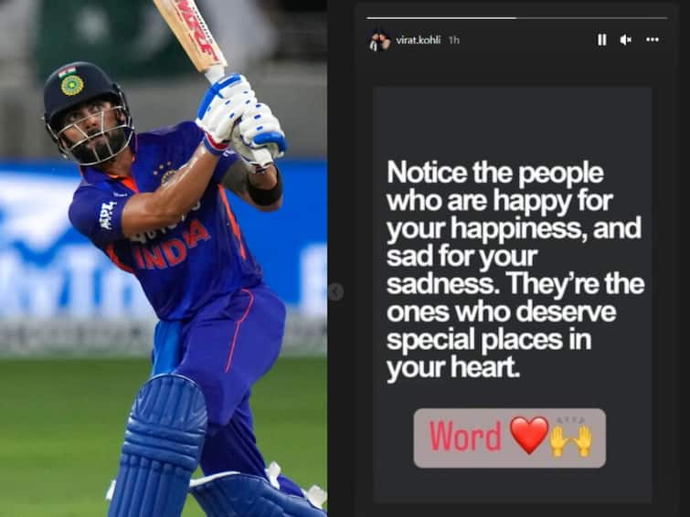 Virat Kohli Instagram Story Notice People Who Are Happy For Your Happiness Virat Kohli: 'வாழ்க்கைல இவங்கள கவனிக்க மறக்காதீங்க' விராட்கோலி சொன்ன அன்பின் ரகசியம் !