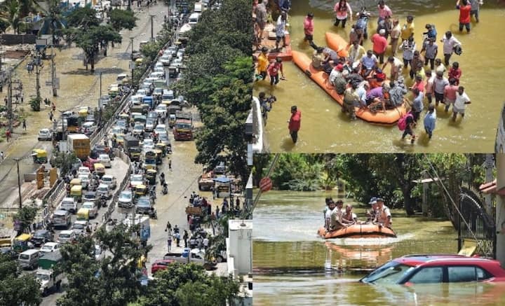 Karnataka Heavy Rainfall: একটানা ভারী বৃষ্টিতে জল থৈ থৈ প্রযুক্তি শহর বেঙ্গালুরু।