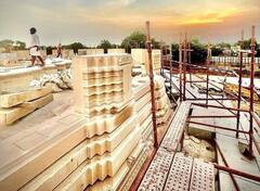 Ram Mandir Photos: राम मंदिर निर्माण कार्य की नई तस्वीरे जारी, गुलाबी पत्थरों पर दिखी बारीक नक्काशी और कलाकृतियां