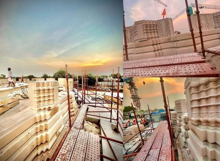 अयोध्या में भगवान श्री राम का भव्य मंदिर का निर्माण कार्य तेजी से चल रहा है. गुलाबी रंग के पत्थरों से बनने वाले इस भव्य मंदिर की एक झलक पाने के लिए भक्त बेताब है. भक्तों की इसी बैचेनी को दूर करने के लिए श्री राम जन्मभूमि तीर्थ क्षेत्र ट्रस्ट की ओर से राम मंदिर की खूबसूरत तस्वीरें जारी की गई है. जो आपके मन को भी मोह लेंगी.