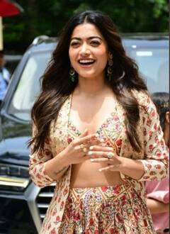 Rashmika Mandanna In Multicoloured Ethnic Co-Ord Set