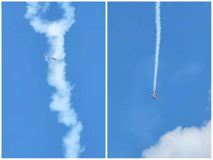 Plane was seen falling like a kite pilot Users were surprised to see the feat Shocking Video: कटी पतंग की तरह हवा में गिरता दिखा प्लेन, करतब देख पायलट के कायल हुए यूजर्स
