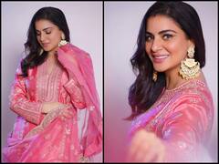 गुलाबी शरारा पहन पलके झुकाकर ऐसे शर्माती दिखीं Shraddha Arya, संस्कारी अवतार में भी लगीं खूबसूरत