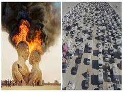 Watch video: இப்படி ஒரு திருவிழா! பாலைவனத்தில் எரியும் உருவம்! வித்தியாசமான ஆடையில் மக்கள்! 80,000 பேர் பங்கேற்பு!