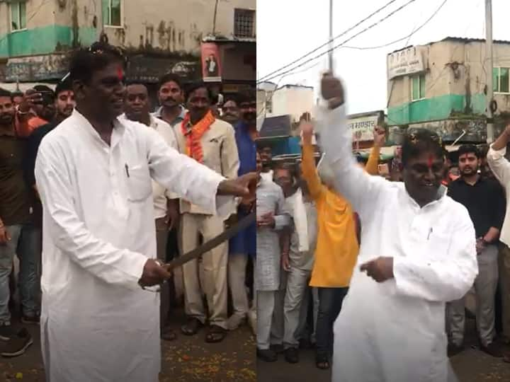 Raisen Madhya Pradesh Health Minister Prabhuram Chaudhary seen Playing with talavaar video viral ANN Raisen News: 64 साल की उम्र में अखाड़े में तलवारबाजी करते नजर आए शिवराज सरकार के मंत्री, वीडियो वायरल