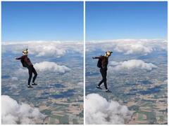 जमीन से हजारों फीट ऊपर हवा में किया गजब मून वॉक, रोंगटे खड़े कर देगा वीडियो