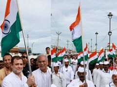 Bharat Jodo Yatra: हाथों में तिरंगा थाम राहुल गांधी ने शुरू की 'भारत जोड़ो यात्रा', देखें तस्वीरें