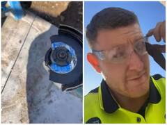 कटर मशीन चलाते समय हुआ बड़ा हादसा, प्रोटेक्टिव चश्मे ने बचाई शख्स की आंख