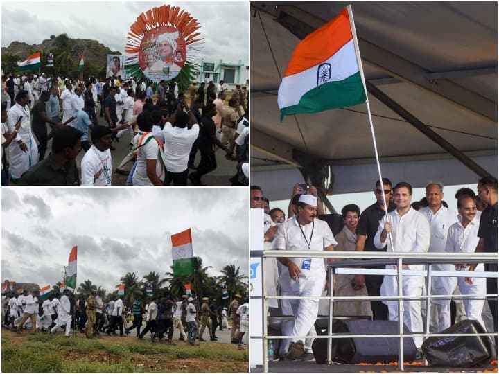 कांग्रेस की भारत जोड़ो यात्रा के तहत पदयात्रा का आगाज बुधवार को हो गया था. कांग्रेस नेता राहुल गांधी इस पदयात्रा का नेतृत्व कर रहे हैं. उनके साथ पार्टी के तमाम बड़े नेता भी मौजूद हैं.