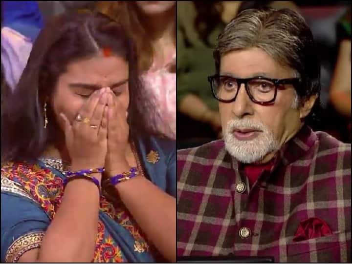 Kaun Banega Crorepati 14 Promo Amitabh Bachchan Made The Contestant Laugh With Cute Gesture KBC 14માં આવેલી આ મહિલા સ્પર્ધક રડવા લાગી તો, બચ્ચને કંઈક એવું કર્યું કે લોકો હસી પડ્યા....