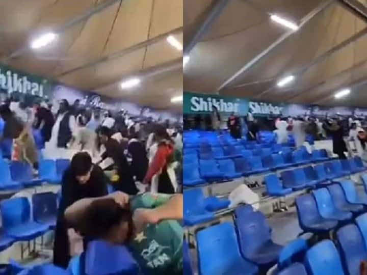 PAK vs AFG: fighting between afghanistan and pakistani fans after match in stadium in asia cup PAK vs AFG: મેચ બાદ સ્ટેડિયમમાં ખુરશીઓ ઉડી, અફઘાનોએ પાકિસ્તાનીઓને ફટકાર્યા, જુઓ ખાસ વીડિયો