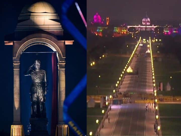 'कर्तव्‍य पथ' का क्षेत्रफल 1,10,457 वर्ग मीटर है. 987 कंक्रीट के बने मोटे खंभे लगे हैं. इसके अलावा इसमें 1,490 मैनहोल बने हैं. वहीं, आज इंडिया गेट पर नेताजी की प्रतिमा का अनावरण भी किया गया.  इससे पहले इंडिया गेट पर नेताजी का होलोग्राम लगाया गया था, जिसकी ऊंचाई 28 फीट है. वजन 65 मिट्रिक टन है और ये ग्रेनाइट पर उकेरी गई. इसे इंडिया गेट पर उसी स्‍थान पर लगाया गया, जहां कभी ब्रिटिश राजा जॉर्ज पंचम की प्रतिमा थी.