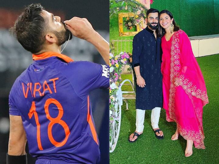 Virat Kohli Kissed Anushka Sharma Ring dedicated His Century to Wife and Vamika Fans Says King Is back Asia Cup 2022 में शतक बनाकर विराट कोहली ने अनुष्का की रिंग को किया किस, लोग बोले-'The Real King Is Back'