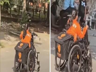 Specially-abled Swiggy agent delivers food in wheelchair மனவலிமையே மூலதனம்: வைரலான ஸ்விக்கி டெலிவரி ஏஜெண்ட் வீடியோ! இணையவாசிகள் நெகிழ்ச்சி!