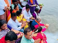 Photo: मुख्यमंत्र्यांच्या दौऱ्यापूर्वीचं खैरेंनी उरकले जायकवाडीचे जलपूजन