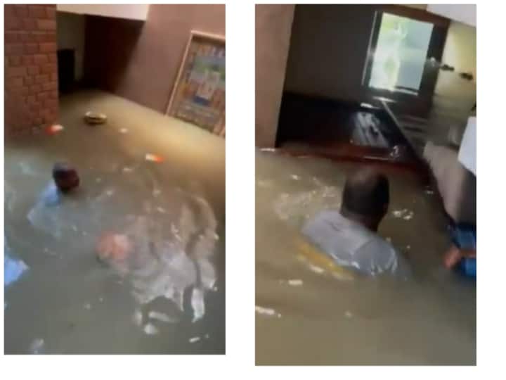 Bengaluru Flood: शख्स ने आपदा में ढूंढा अवसर, घर में भरा बारिश का पानी तो करने लगा तैराकी man swimming in Flooded home in Bengaluru After heavy Rain in Viral Video Bengaluru Flood: शख्स ने आपदा में ढूंढा अवसर, घर में भरा बारिश का पानी तो करने लगा तैराकी