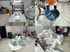 जबलपुर में प्रतिबंधित पॉलिथिन बनानेवाली फैक्ट्री पर छापा, लाखों का कच्चा माल जब्त