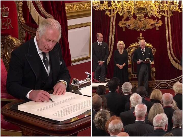 Accession Council Proclaims Charles As Britain New King After Queen Elizabeth II Death Britain New King: चार्ल्स-III ब्रिटेन के नए राजा घोषित किए गए, पत्नी को मिली क्‍वीन कन्‍सॉर्ट की उपाधि