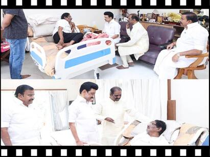 Tamil Nadu Chief Minister Stalin meets director Bharathi Raja ‛என் இனிய பாரதிராஜா சார்...’ இல்லம் சென்று உடல் நலம் விசாரித்த தமிழக முதல்வர்!