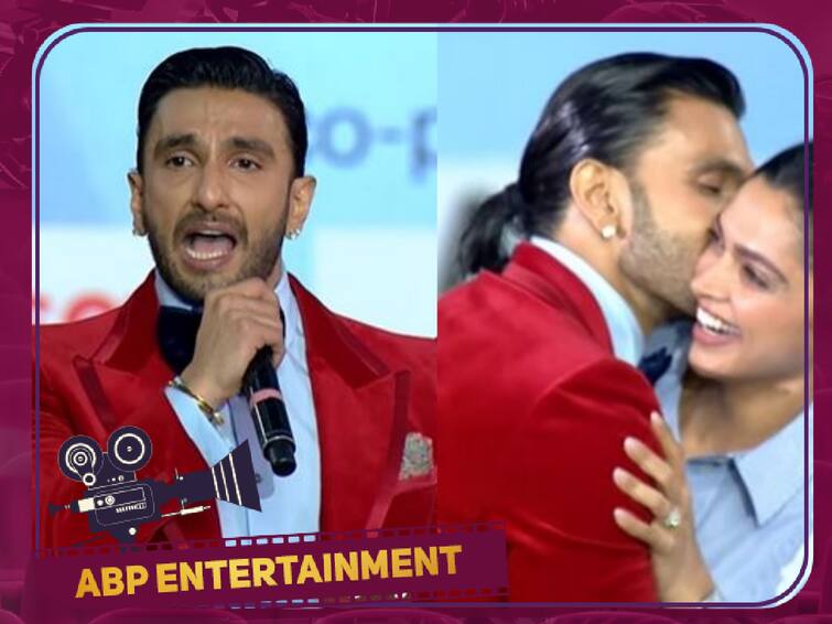 Ranveer Singh cries on stage Wolf777news flimfare before giving Deepika Padukone a hug. Watch Video:  ‘ரன்வீர் சிங் பவர்டு பை தீபிகா படுகோன்’ - எமோஷனல் ஆன ஃபிலிம்பேர் மேடை!