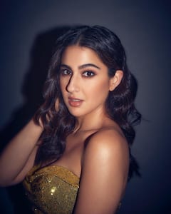 Sara Ali Khan Sizzles In A Golden Shimmer Dress | See PICS