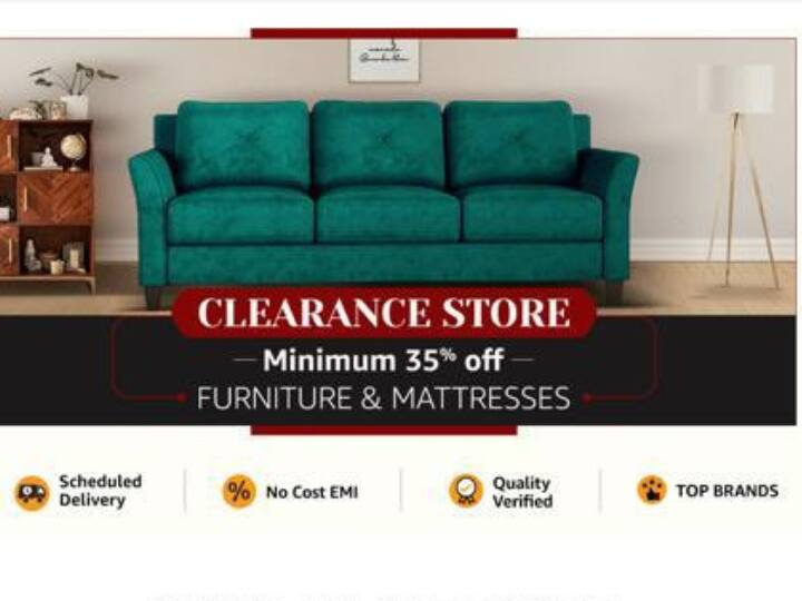 Amazon Deal: अमेजन के फर्नीचर स्टोर से क्लीयरेंस में खरीदें ये शानदार फर्नीचर, पाएं 80% तक डिस्काउंट Amazon Deal On Furniture Branded 5 Seater Sofa Under 30000 Solimo 4 Seater Dining Table Amazon Deal: अमेजन के फर्नीचर स्टोर से क्लीयरेंस में खरीदें ये शानदार फर्नीचर, पाएं 80% तक डिस्काउंट