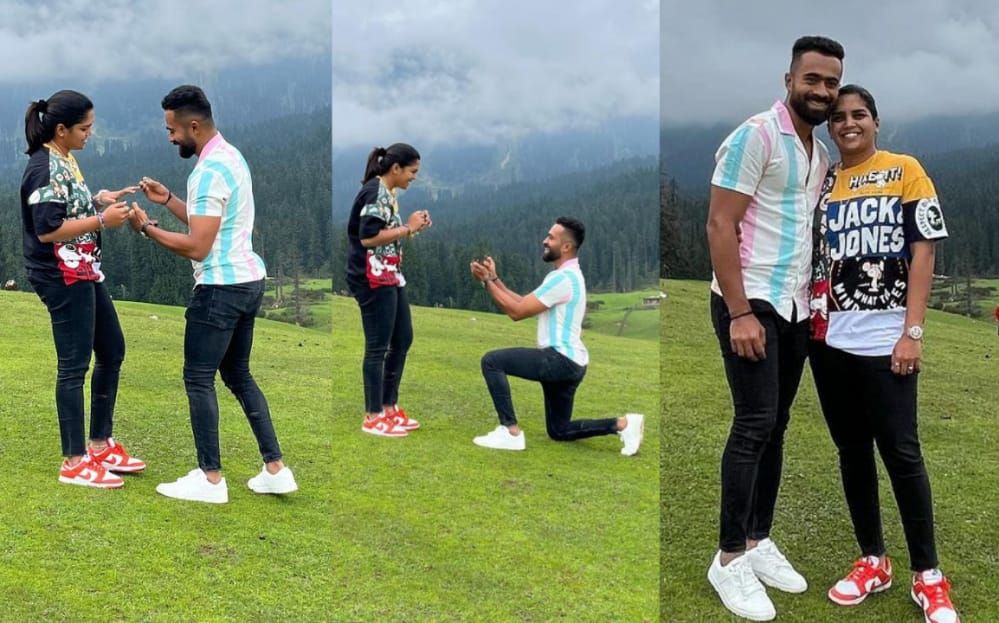 Indian Woman Cricketer Veda Krishnamurthy Engaged To Karnataka Cricketer  Arjun Hoysala | Photos: भारतीय महिला क्रिकेटर वेदा कृष्णमूर्ति ने इस  खिलाड़ी के साथ की सगाई, सामने आई तस्वीरें