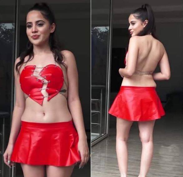 તાજેતરમાં, ઉર્ફી જાવેદે એક વિચિત્ર કલરનો ડ્રેસ પહેરીને બધાને ચોંકાવી દીધા હતા. ત્યારબાદ તે હવે રેડ  ડ્રેસ પહેરેલી જોવા મળી રહી છે. તેણીનો ડ્રેસ તૂટેલા હાર્ટ  જેવો દેખાય છે. આ ડ્રેસને જોયા પછી દરેક લોકો આશ્ચર્યચકિત થઈ રહ્યા છે.