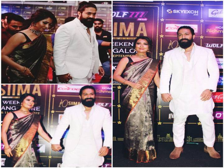 SIIMA Awards 2022 Photos: बेंगलुरु से साउथ इंडियन इंटरनेशनल मूवी अवॉर्ड्स (SIIMA) की तस्‍वीरें सामने आ चुकी हैं. इसमें शिरकत करने वाले साउथ सितारों में सबसे धमाकेदार एंट्री सुपरस्‍टार यश की रही.