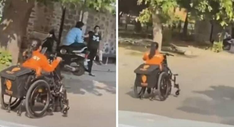 Video: Swiggy partner reached to deliver by wheelchair scooty, video will win hearts Video: વ્હીલચેર સ્કૂટી દ્વારા ડિલિવરી કરવા પહોંચી મહિલા સ્વિગી પાર્ટનર, દિલ જીતી લેશે વીડિયો