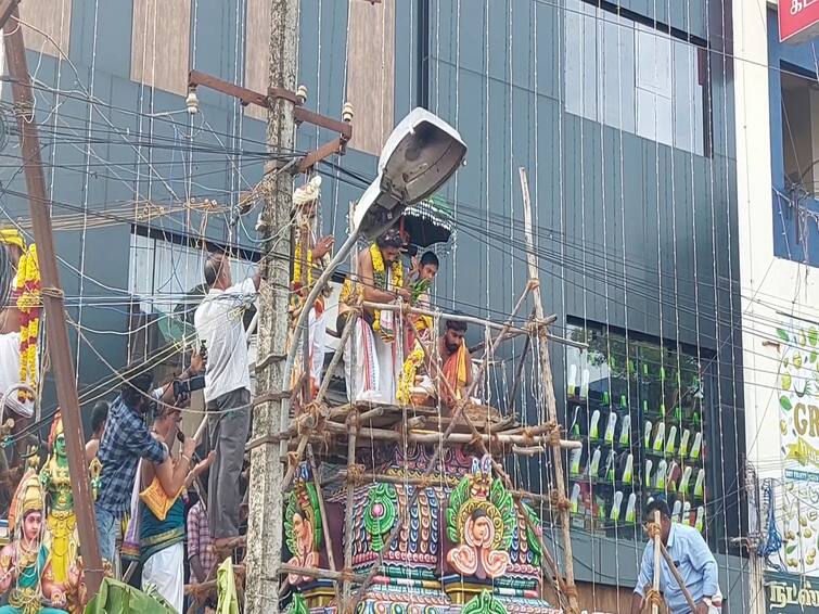 thiruvarur symala devi temple  kudamuluku function TNN திருவாரூரில் பேருந்துகள் காத்திருக்க நடந்த சியாமளாதேவி மகா காளியம்மன் ஆலய குடமுழுக்கு திருவிழா