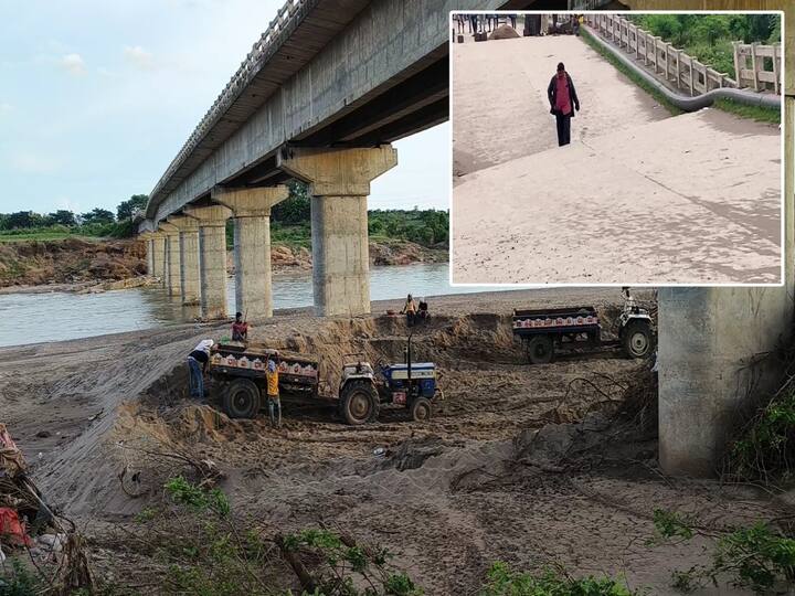 Komuram bheem district andavelli peddavagu bridge damage sand mafia reason DNN Andavelli Bridge : కుంగిపోయిన అందవెల్లి పెద్దవాగు వంతెన, ఇసుక దొంగల పనేనా?