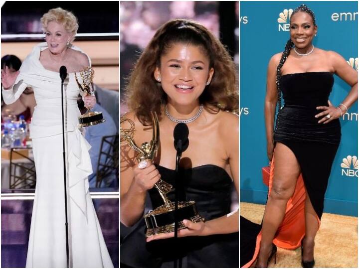 Emmy Awards 2022 Photos: 74वें एमी अवॉर्ड्स की घोषणा कर दी गई है और इस अवॉर्ड नाइट की कई तस्वीरें सोशल मीडिया पर सामने आई हैं. जिनमें अवॉर्ड विजेताओं को रेड कार्पेट पर जलवा बिखेरते हुए देखा गया.