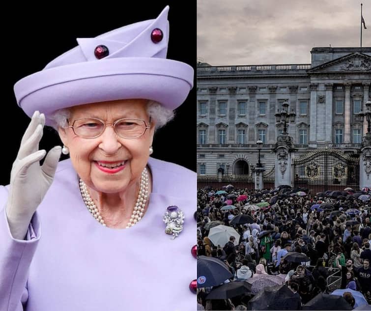 britain elizabeth ii death queen coffin arrives at buckingham palace crowds gather to pay their respects in london Queen Elizabeth II : महाराणी एलिझाबेथ यांचं पार्थिव इंग्लंडमध्ये दाखल, 19 सप्टेंबरला होणार अंत्यसंस्कार, अंत्यदर्शनासाठी लोटला जनसागर