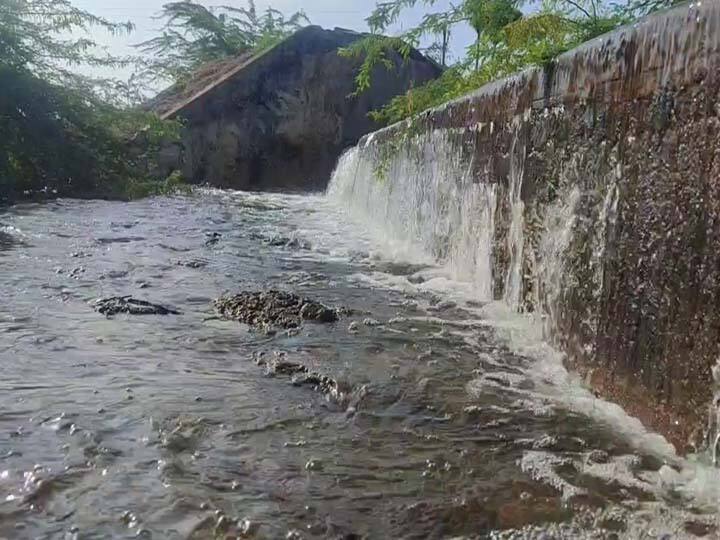 Sivagangai: Nettur Kanmai on the other side of the river. Agriculture affected due to rising water in Kanmai. சிவகங்கை : மறுகால் பாயும் மேல நெட்டூர் கண்மாய்....தண்ணீர் பெருகியதால் விவசாயங்கள் பாதிப்பு
