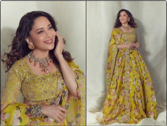 Madhuri Dixit Fashion: ਬਾਲੀਵੁੱਡ ਅਭਿਨੇਤਰੀ ਮਾਧੁਰੀ ਦੀਕਸ਼ਿਤ ਨੇ ਹਾਲ ਹੀ 'ਚ ਆਪਣੀਆਂ ਤਸਵੀਰਾਂ ਸ਼ੇਅਰ ਕੀਤੀਆਂ ਹਨ, ਜਿਸ 'ਚ ਉਹ ਕਾਫੀ ਮਹਿੰਗਾ ਲਹਿੰਗਾ ਪਹਿਨੀ ਨਜ਼ਰ ਆ ਰਹੀ ਹੈ।