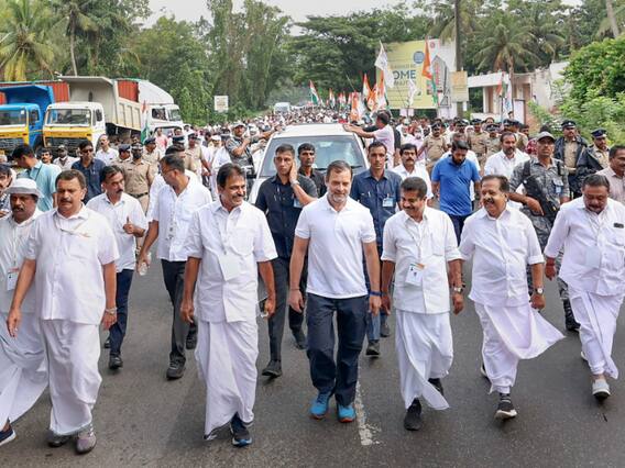 Photos: कांग्रेस की भारत जोड़ो यात्रा का आठवां दिन, राहुल गांधी ने शिवगिरी मठ में संतों से की मुलाकात